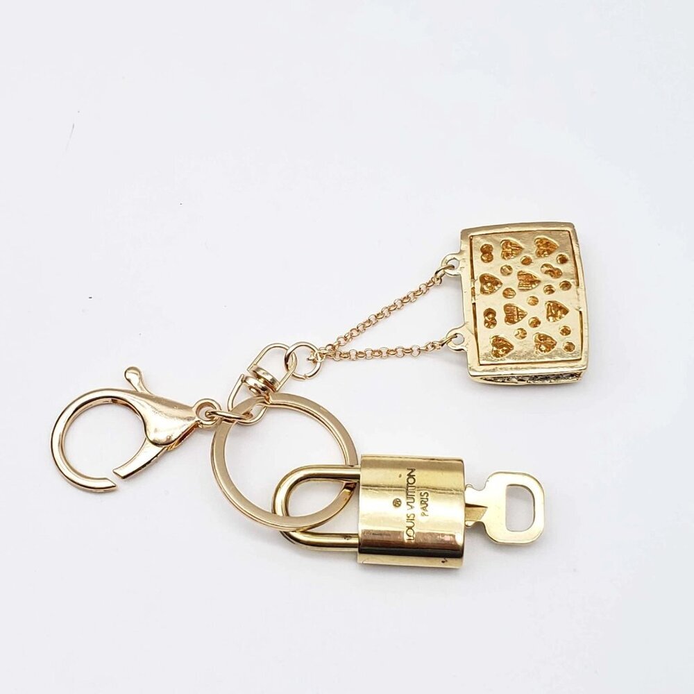 Authentic Louis Vuitton Lock & Key with unbranded Rhinestone Bag Keycharm 031526 - Picture 6 of 8
